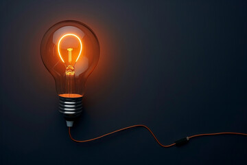 An image of an incandescent light bulb with wiring - Generative AI - obrazy, fototapety, plakaty