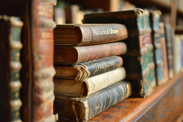  Rare or historical books housed in a library.