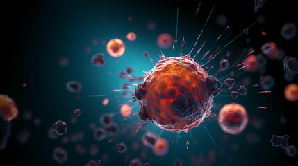 Obraz premium Virus cells abstract science concept, medical research background