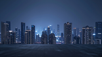 Naklejka premium The skyline night view and open platforms of modern cities.