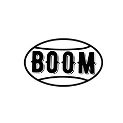 boom word over white background, silhouette icon style vector illustration