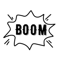boom word over white background, silhouette icon style vector illustration