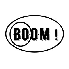 boom word over white background, silhouette icon style vector illustration