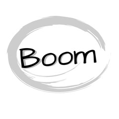 boom word over white background, silhouette icon style vector illustration