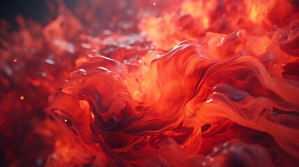 Vivid Liquid Motion: Abstract Close-Up of Intense Crimson Fluid in Dynamic Swirls