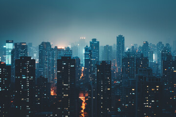 Fototapeta premium The skyline and night view of modern cities.