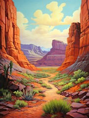 Vivid Desert Colors: Ancient Desert Landforms - Acrylic Landscape Art
