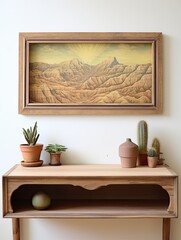 Ancient Desert Landforms: Framed Landscape Print with Earth Tones - Desert Art