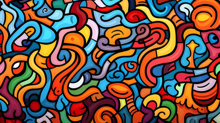 Fototapeta premium Abstract seamless doodle background, artistic background
