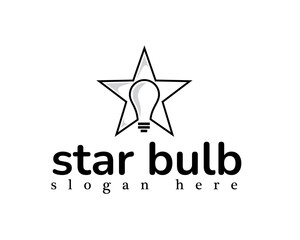 creative star bulb logo design template