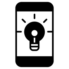 Mobile bulb Marketing solid glyph icon