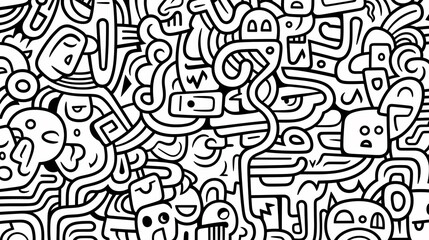 Obraz premium Abstract seamless doodle background, artistic background