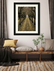 Autumnal Orchard Rows: Framed Landscape Print of a Perfectly Captured Autumn Orchard
