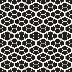 Vector seamless pattern. Repeating geometric elements. Stylish monochrome background design.