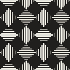 Vector seamless pattern. Repeating geometric elements. Stylish monochrome background design.