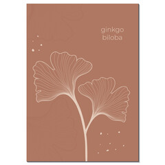 elegant design with ginkgo leaf