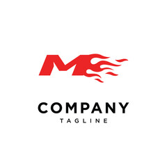 Letter M Flames logo icon vector template.eps