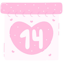 Pink calendar valentine doodle