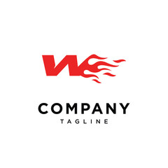 Letter W Flames logo icon vector template.eps