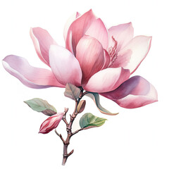 Pink Flower Painting on White Background
