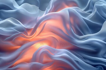 Fototapeta premium Texture, background, gradient frosted glass, flowing, transparent, elegant curves, coconut milk and peach fuzz pantone colors