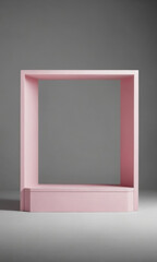 Stand made of cardboard with frame. Product stand and podium for display.