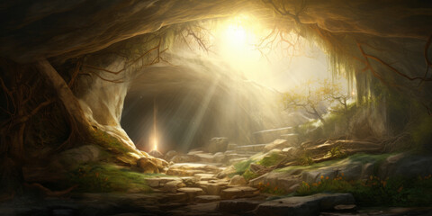 Easter Glory: Empty Tomb and Resurrection Light