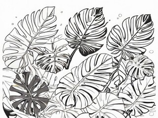 black and white floral background