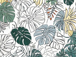 seamless pattern with leaves