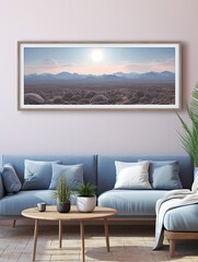 Celestial Moon Phases Panoramic Landscape Print - Scenic Vista Wall Art