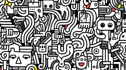 Abstract seamless doodle background, artistic background