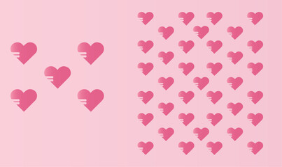 Lovely pink hearts, Valentine background with hearts