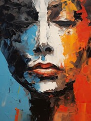 Vibrant Abstract Faces: Captivating Acrylic Art in Contemporary Portraits