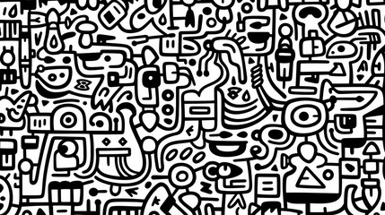 Abstract seamless doodle background, artistic background