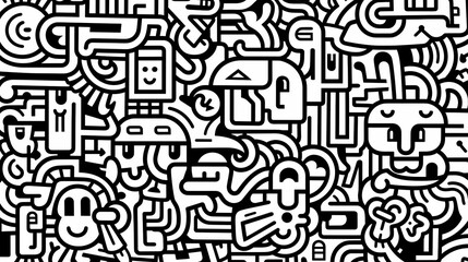 Abstract seamless doodle background, artistic background