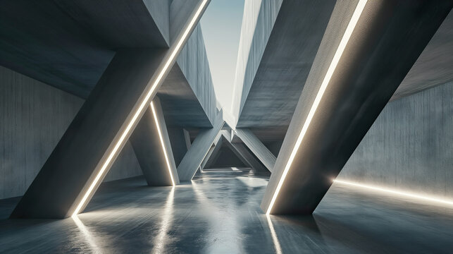 Avant garde architectural design with LED lighting decoration