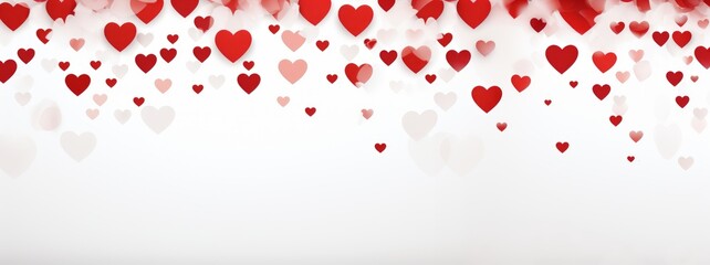 background with red hearts in line, valentines day concept
