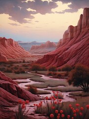 Crimson Badlands Rolling Hills: Captivating Art of Arid Lands