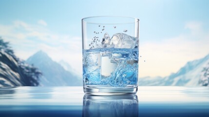 A crystal-clear glass filled with pure water, showcasing the essence of hydration