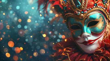 Foto op Plexiglas person with carnival mask and copy space © tetxu