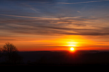 sunset over the mountains