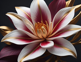 golden violetter Lotus - obrazy, fototapety, plakaty