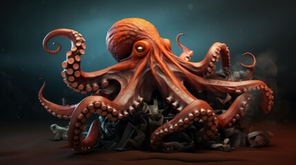 octopus - obrazy, fototapety, plakaty