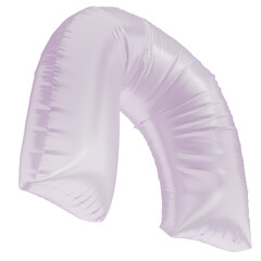 Abstract shape 3D isolated element, inflated balloon glossy material