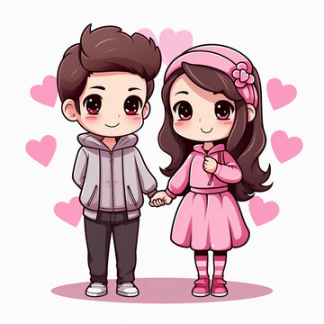 recommend clip art: valentines coupe kawaii clipart 