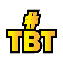 Obraz premium TBT hashtag for social media. Thursday throwback sign. Hashtag for photos or videos. Vector illustration. EPS 10.