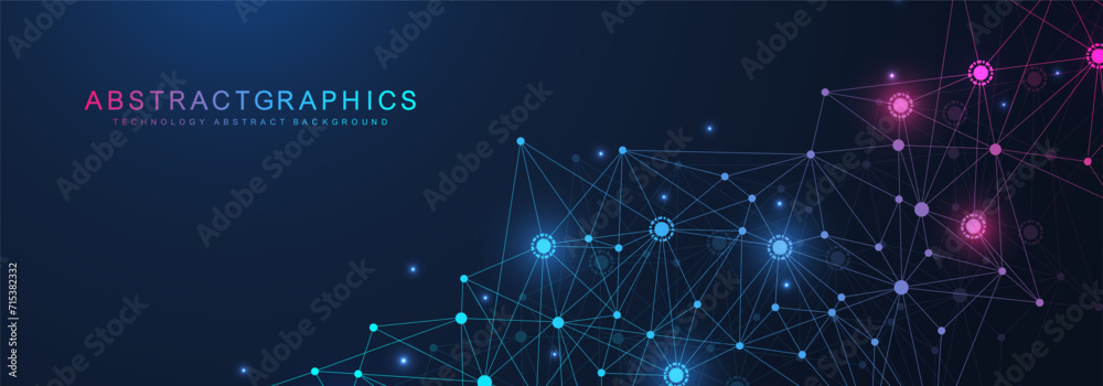 Canvas Prints ai technology abstract background. ai generative art creative banner concept in the digital style. h