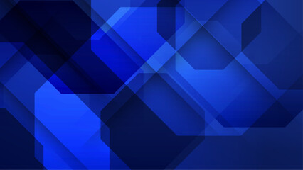 Fototapeta premium Blue vector abstract background with simple geometric shapes. Blue presentation background design for poster, flyer, banner, wallpaper, business card, report