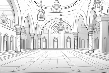 Coloring pages of Mosque