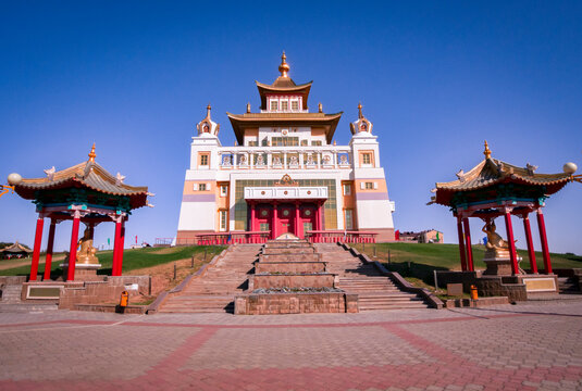 The largest Buddhist temple in Russia. City of Elista